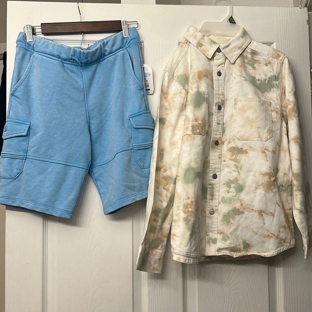 Boys XL shorts and denim shirt